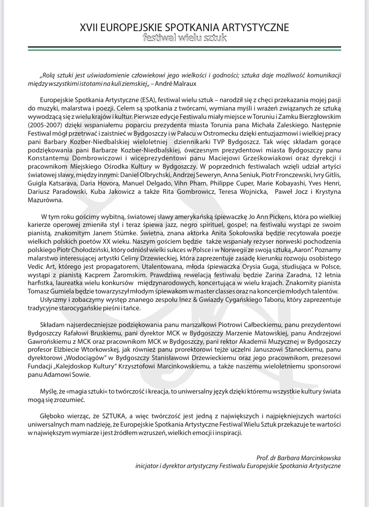 XVII Europejskie spotkania artystyczne festiwal wielu sztuk XVII Europejskie spotkania artystyczne festiwal wielu sztuk